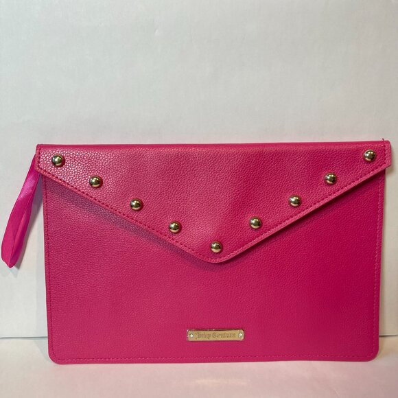Juicy Couture Hot Pink Studded Envelope Clutch - NWOT - Picture 1 of 7